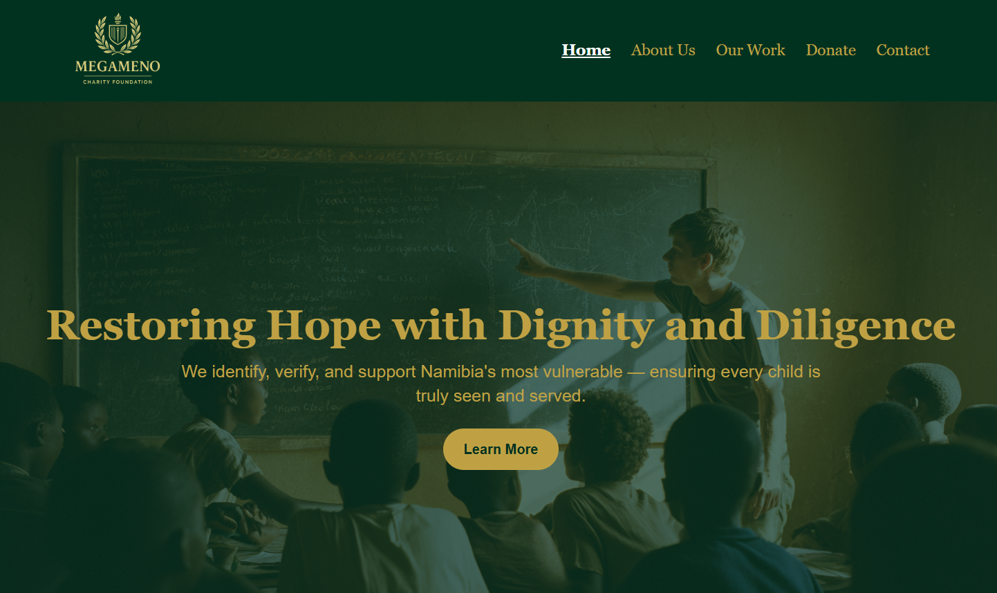 Megameno Charity Foundation project preview